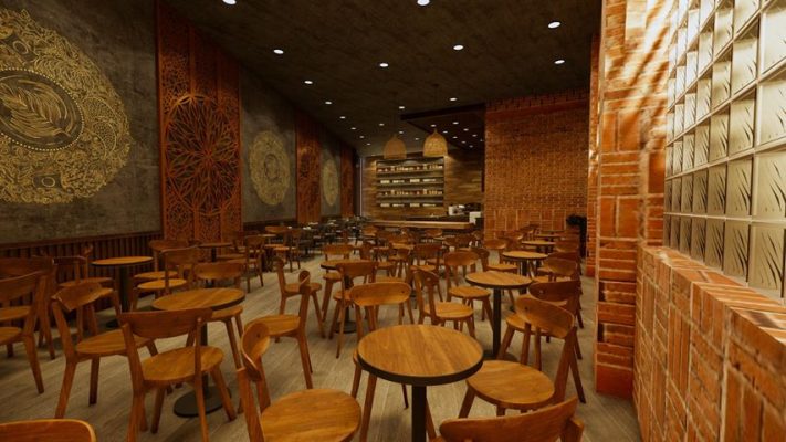3D ngoài trời quán ZEN Tea Coffee