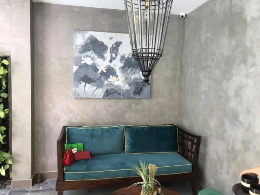 sơn tường giả bê tông spa