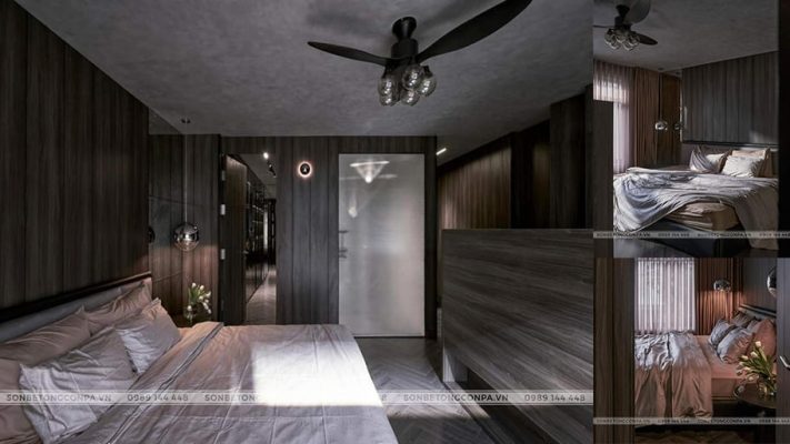 Phòng ngủ tại dự án Dark house - sử dụng màu tối