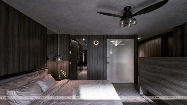 Sơn màu phòng ngủ theo tính cách - màu xám bê tông