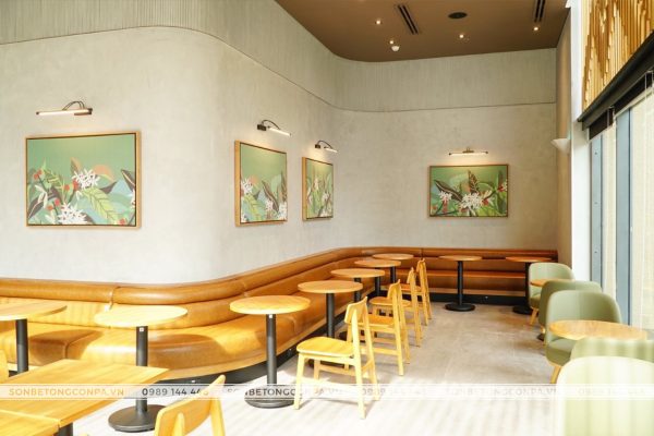 sơn hiêu ứng bê tông quán cà phê starbuck