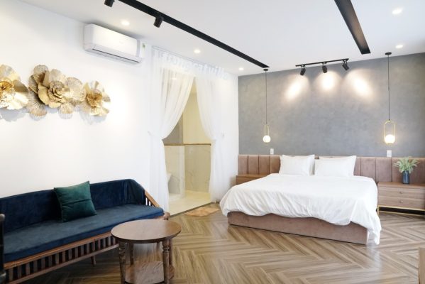 Sơn giả xi măng phòng ngủ khách sạn villa