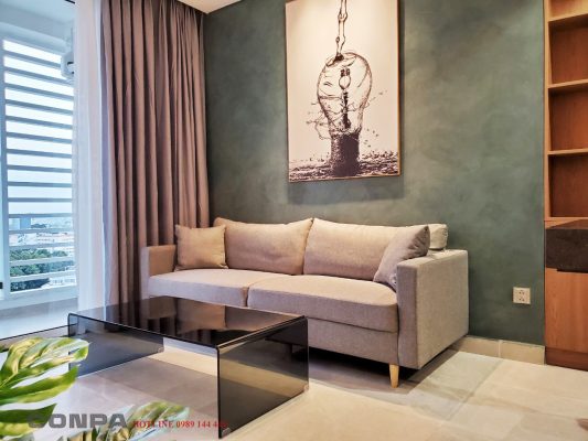 Sơn beton không gian phòng khách can hộ Novaland