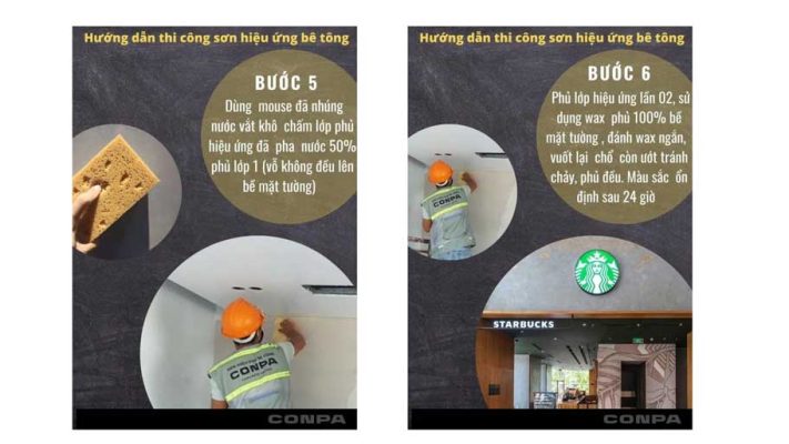 Bước 5-6 thi công sơn gải đá