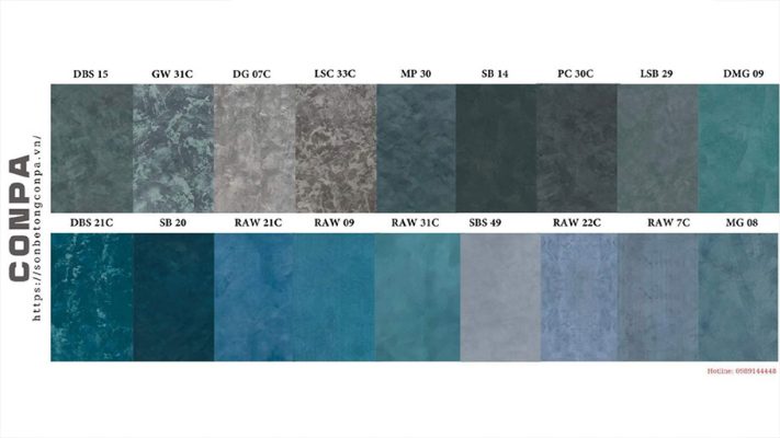 Bảng màu mix phối hợp