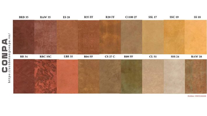 Bảng màu hiệu ứng rỉ sét