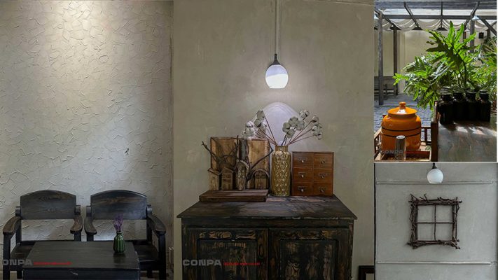 Khâu cafe ứng dụng phong cách Rustic
