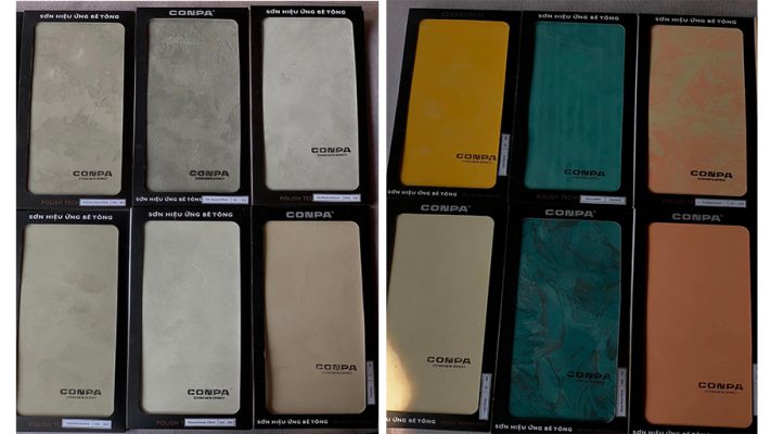 Các mẫu thực sơn hiệu ứng bê tông để kiến trúc sư tham khảo