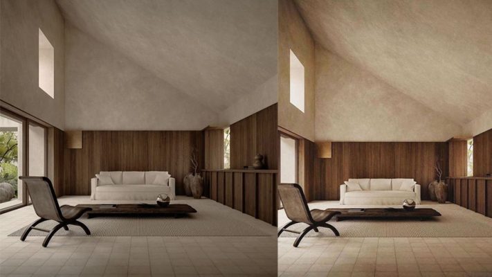 Mẫu trần nhà sơn giả bê tông đẹp