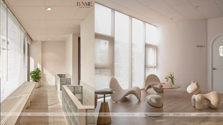 Ứng dụng sơn giả bê tông vào phong cách tối giản - dự án Top Pilates