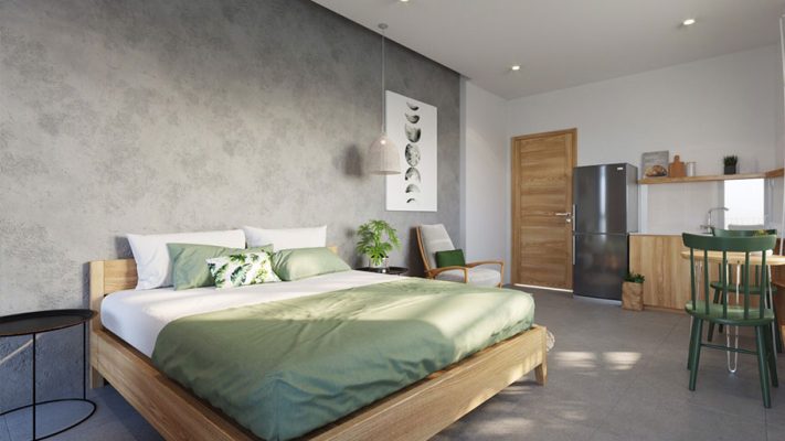 Dùng sơn bê tông cho phòng ngủ