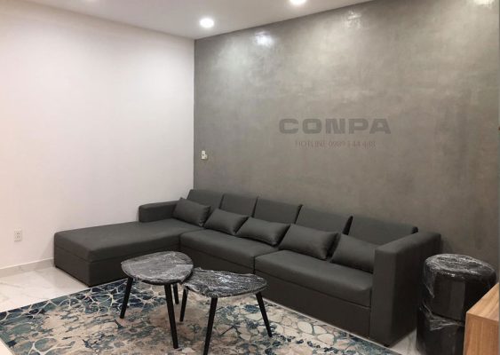 Thi công sơn giả bê tông trong phòng khách