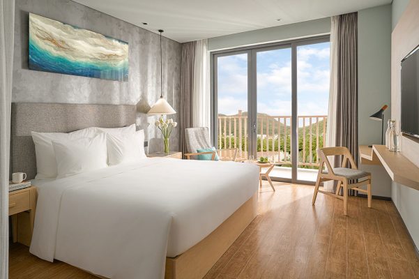 sơn hiệu ứng bê tông phòng ngủ resort