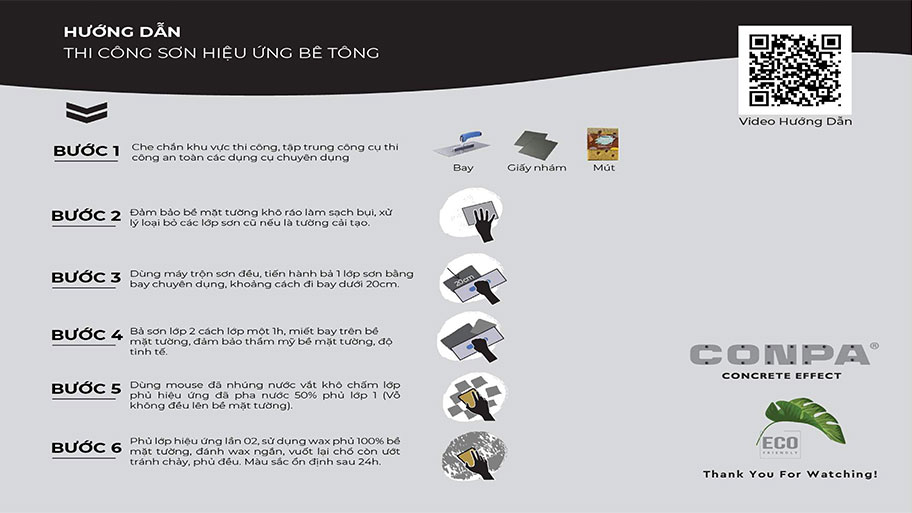 Quy trình các bước thi công sơn hiệu ứng bê tông