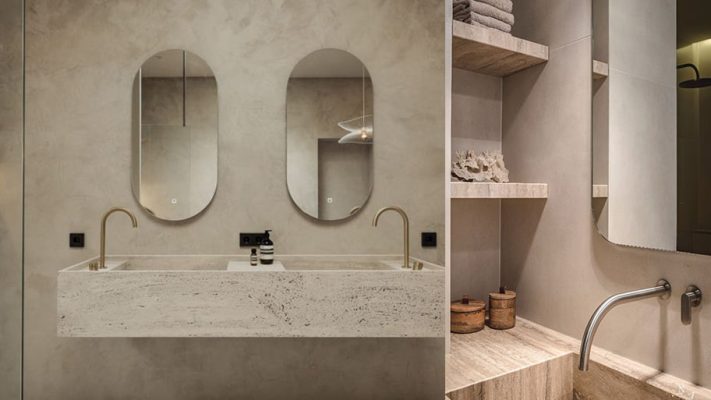 Thiết kế sang trọng nhẹ nhàng của phòng tắm