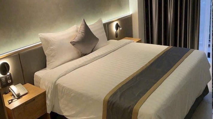 Phòng ngủ thi công bằng sơn hiệu ứng bê tông