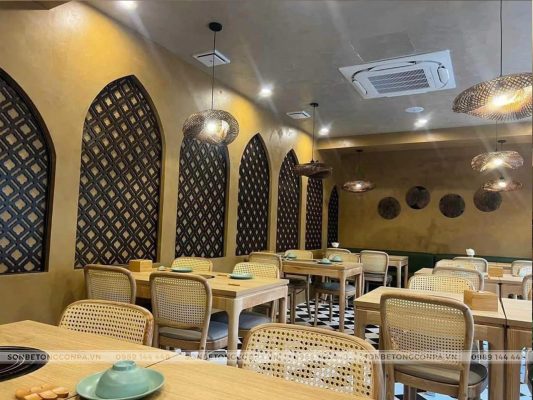 Sự ấm cúng nhờ màu sơn vàng hiệu ứng