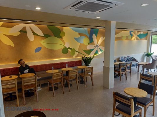 Không gian bên trong quán cafe