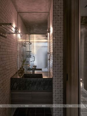 Phòng tắm họa tiết cổ điển ấn tượng