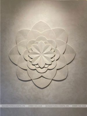 Hoa sen đá sơn hiệu ứng trang trí