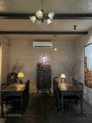 Khu vực học tập - cafe bàn cao