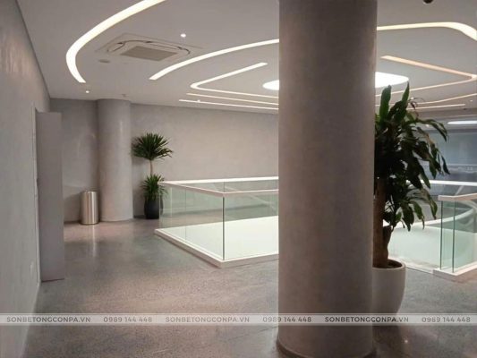 Sơn tường hiệu ứng bê tông tone xám
