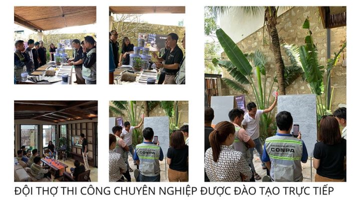 Đội thợ thi công được đào tạo trực tiếp