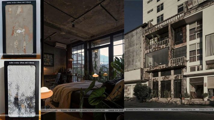 Màu sơn giả bê tông cho phong cách công nghiệp