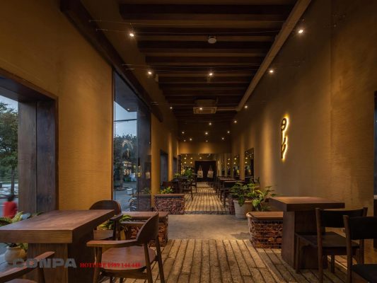 Thiết kế ấn tượng của trà sữa Phê La với tường sơn cát Conpa