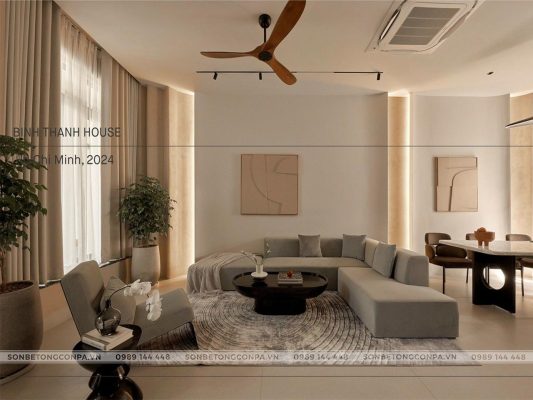 Không gian sống nhẹ nhàng với sơn hiệu ứng bê tông Conpa