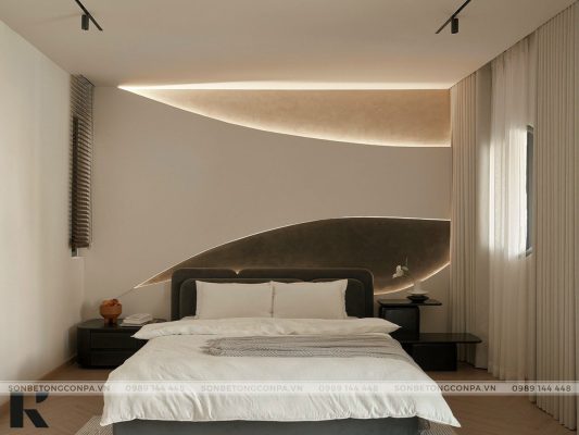 Phòng ngủ đẹp với sơn nghệ thuật bê tông Conpa
