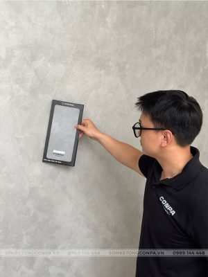 Tường sơn mẫu thực và thực tế công trình