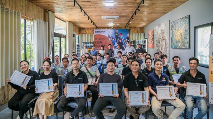 Buổi training định kỳ của Conpa cho đội ngũ thi công