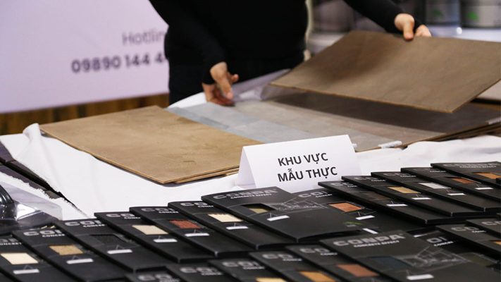 Khu vực trưng bày mẫu thực để thợ tham khảo