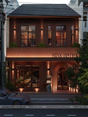 Toàn cảnh không gian mặt đứng Mink Bistro