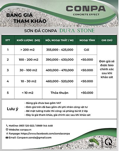 Bảng giá thi công sơn giả đá