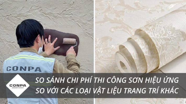 Chi phí thi công sơn hiệu ứng với vật liệu khác