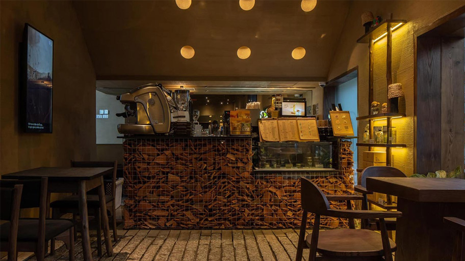 Công trình quán cafe ứng dụng sơn cát