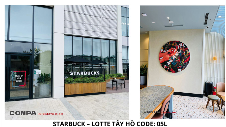 Quán cafe Starbuck ứng dụng sơn hiệu ứng bê tông