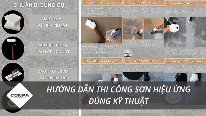 Quy trình thi công sơn hiệu ứng đạt tiêu chuẩn
