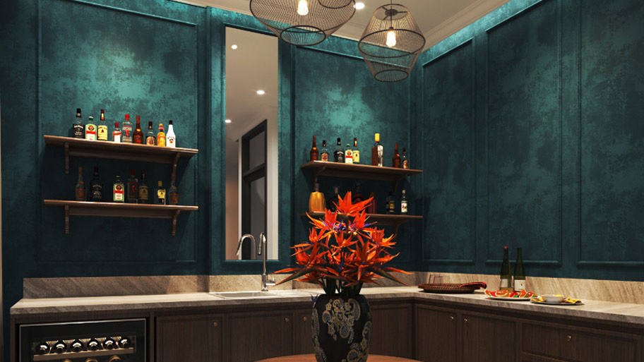 Sơn hiệu ứng phòng bếp đẹp