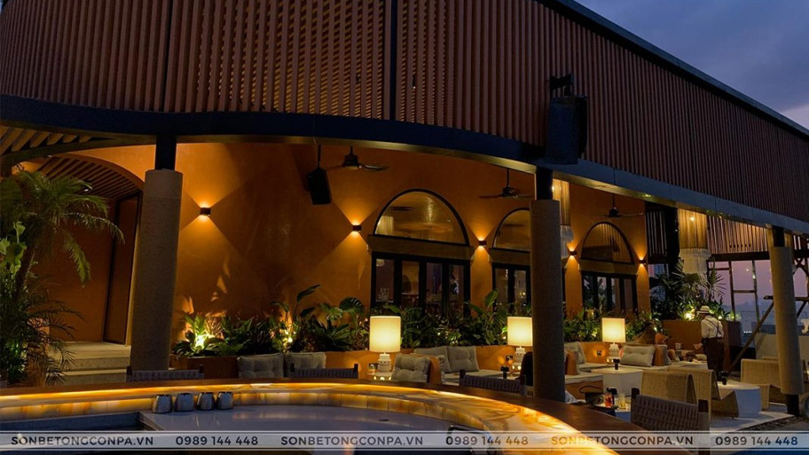 Ứng dụng sơn hiệu ứng cho Gypsy Rooftop Kitchen & Bar