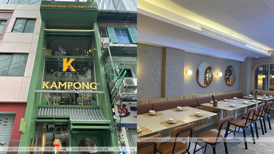 Cơm gà Hải Nam sử dụng sơn hiệu ứng ngoài trời