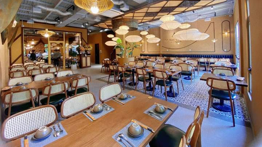Nhà hàng The Thái Cuisine sử dụng sơn hiệu ứng cho nội thất