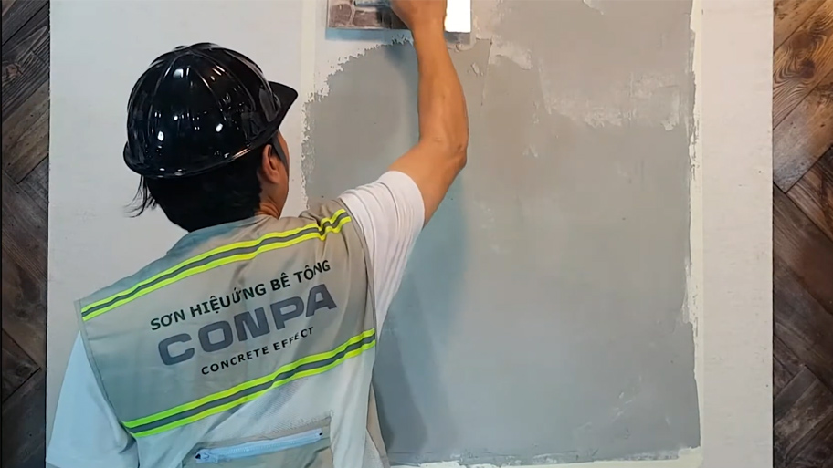 Quy trình thi công sơn hiệu ứng trên tường xi măng