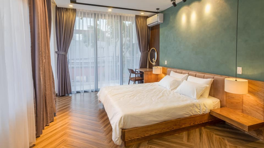 Song Cát Villa sử dụng sơn hiệu ứng lên tường xi măng