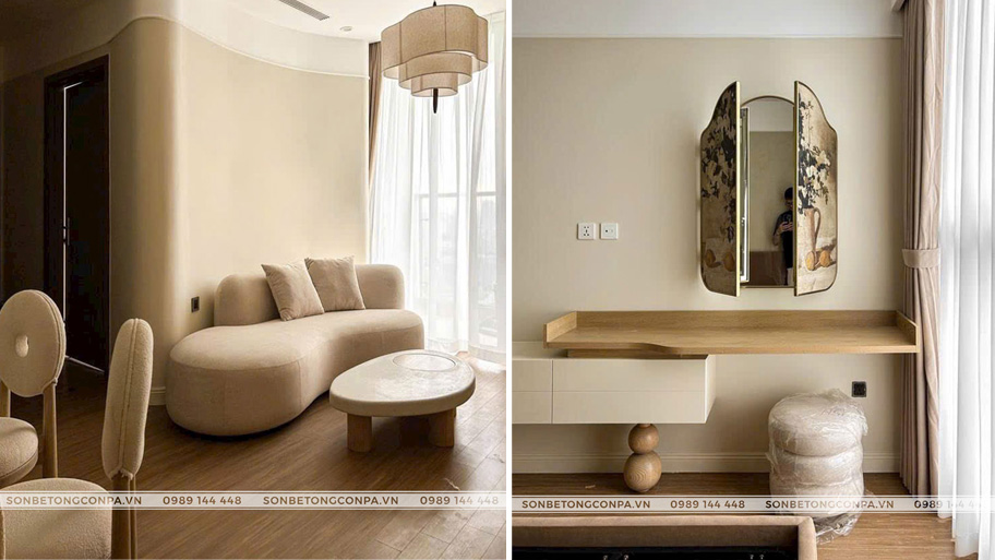 Ứng dụng sơn hiệu ứng cho phong cách Wabi Sabi trong thiết kế