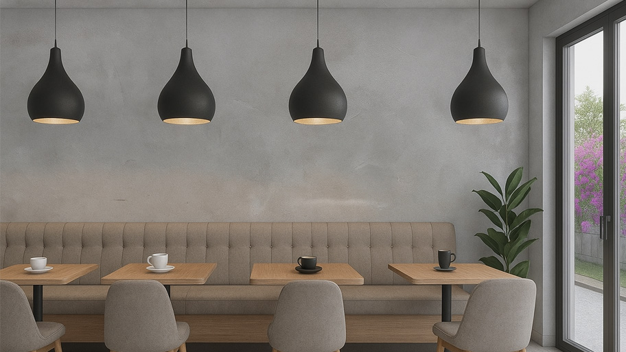 Nhà hàng sử dụng sơn hiệu ứng màu xám