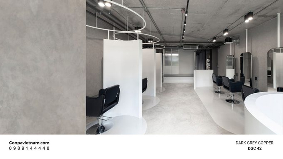 Ứng dụng sơn hiệu ứng màu xám trong phòng làm việc