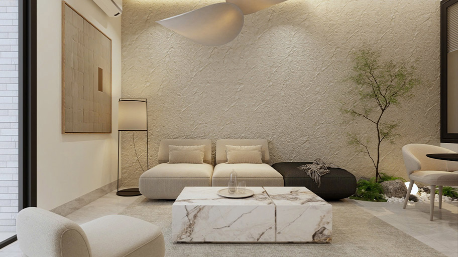 Phong cách thiết kế không cần bả tít